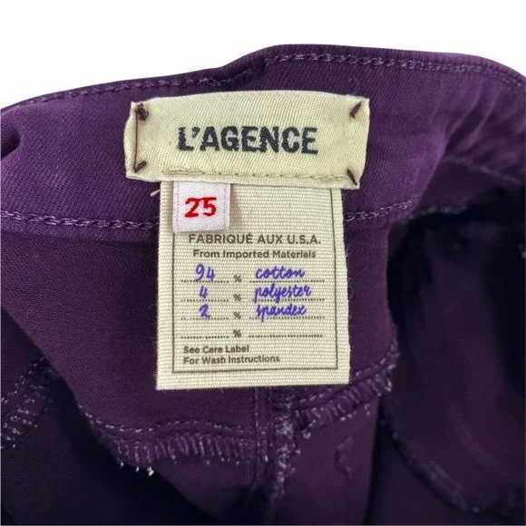L'Agence Marguerite High Rise Skinny Jeans Purple